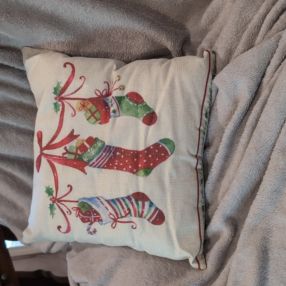 Christmas pillows with stockings multi colors